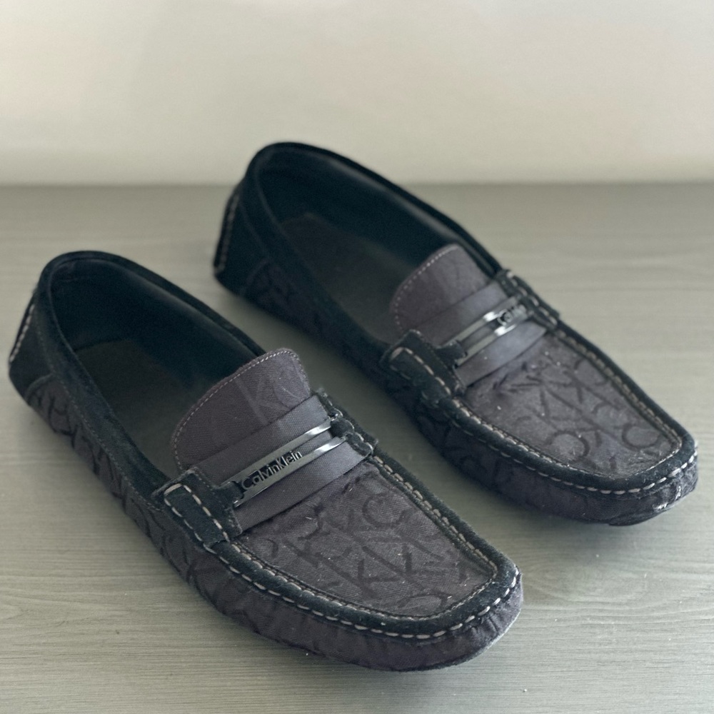 Calvin Klein Men’s Driving Loafers Jacquard Logo Pattern 11